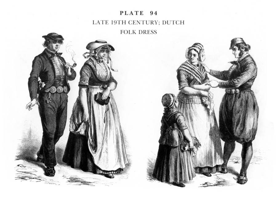 Planche 94a Fin du XIXe Siecle - Habits Traditionnels Allemands - Late 19Th Century - Dutch Folk Dress.jpg